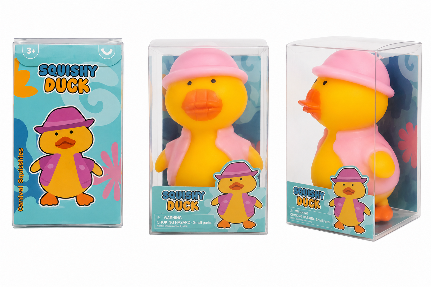 Carnival squishy duck sensory stress relief toy, sold as one random color.