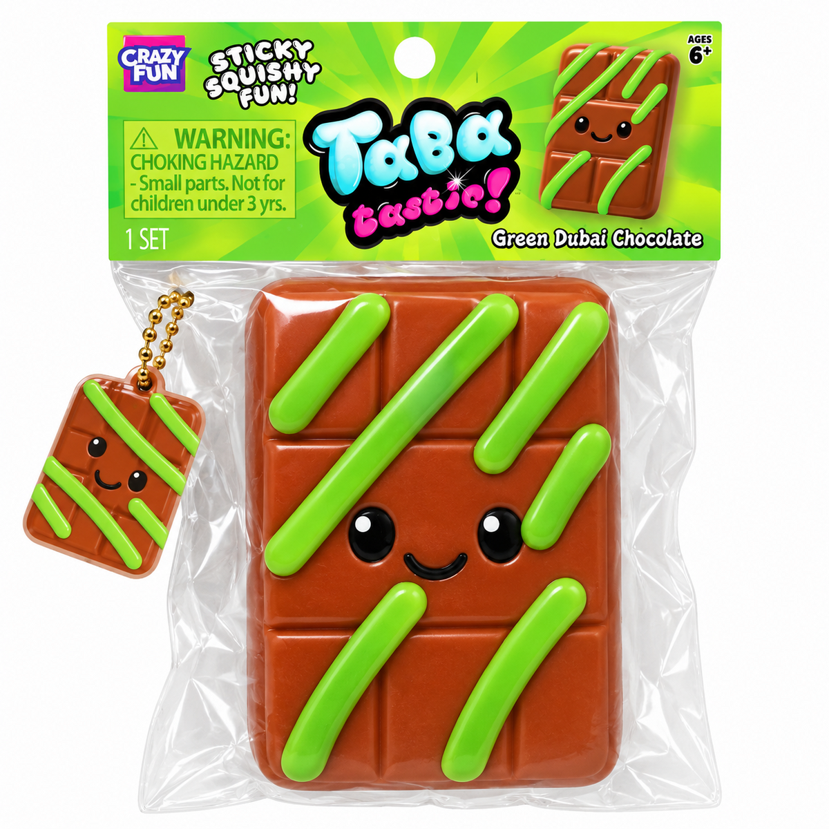 Crazy Fun Taba-tastic Green Dubai Chocolate squishy by RMS
