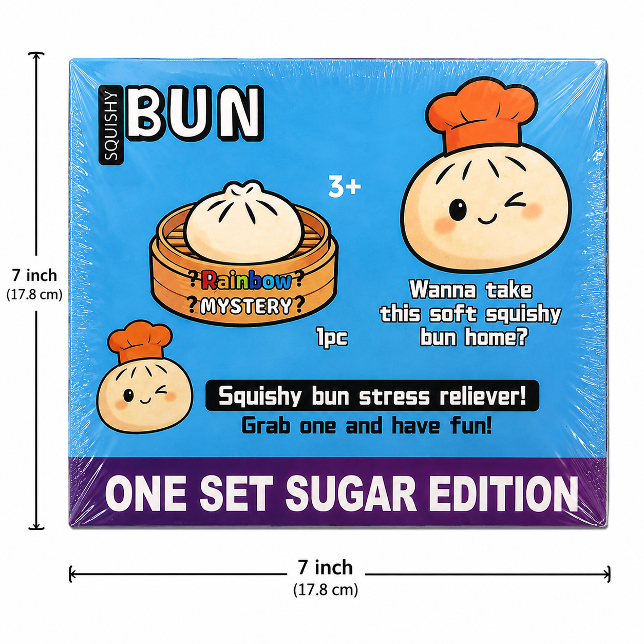 Jumbo 7 inch Rainbow Mystery Bun Dumpling Squishy One Set Sugar Edition sealed mystery box