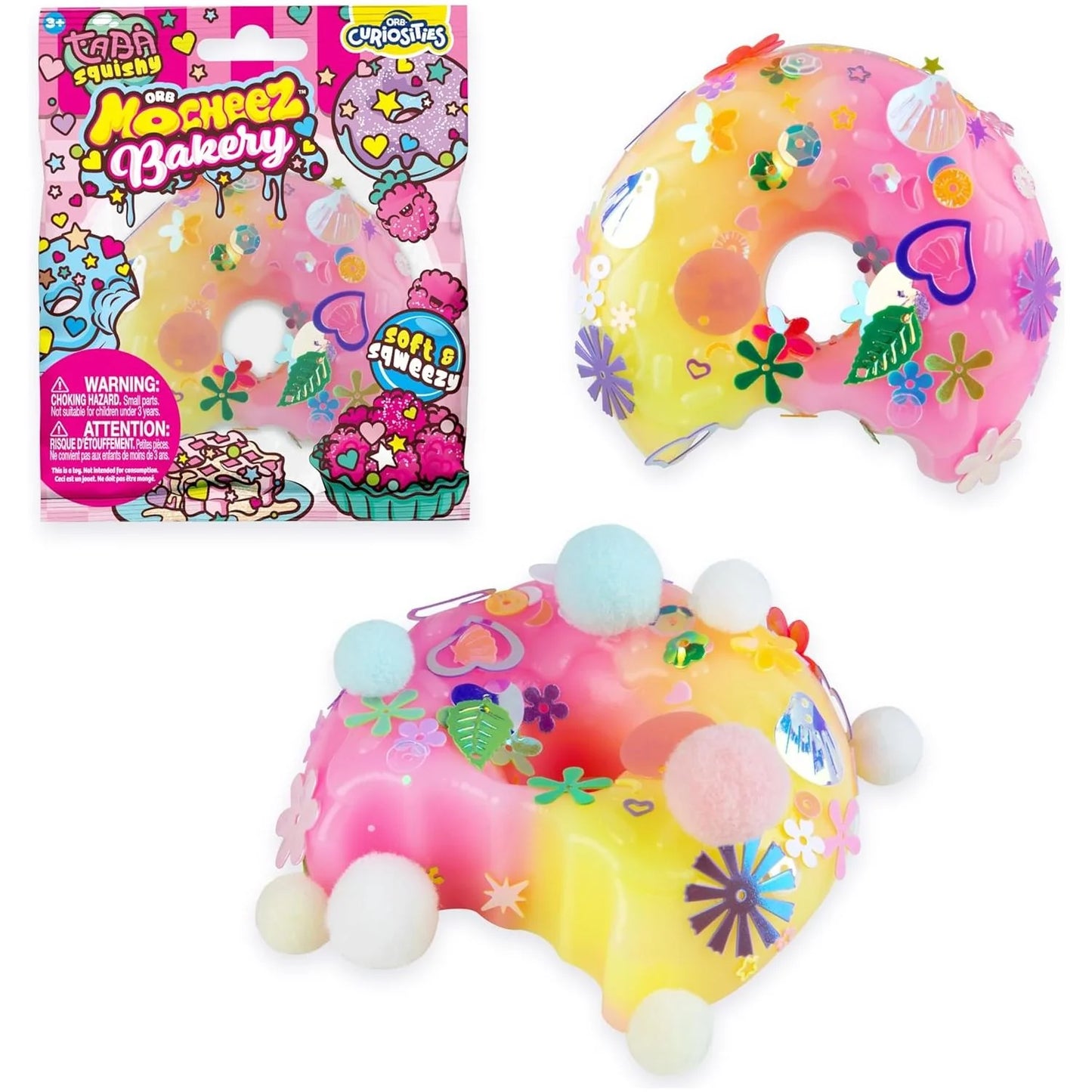 ORB Mocheez Bakery Donut Taba squishy toy with soft donut-shaped sensory design