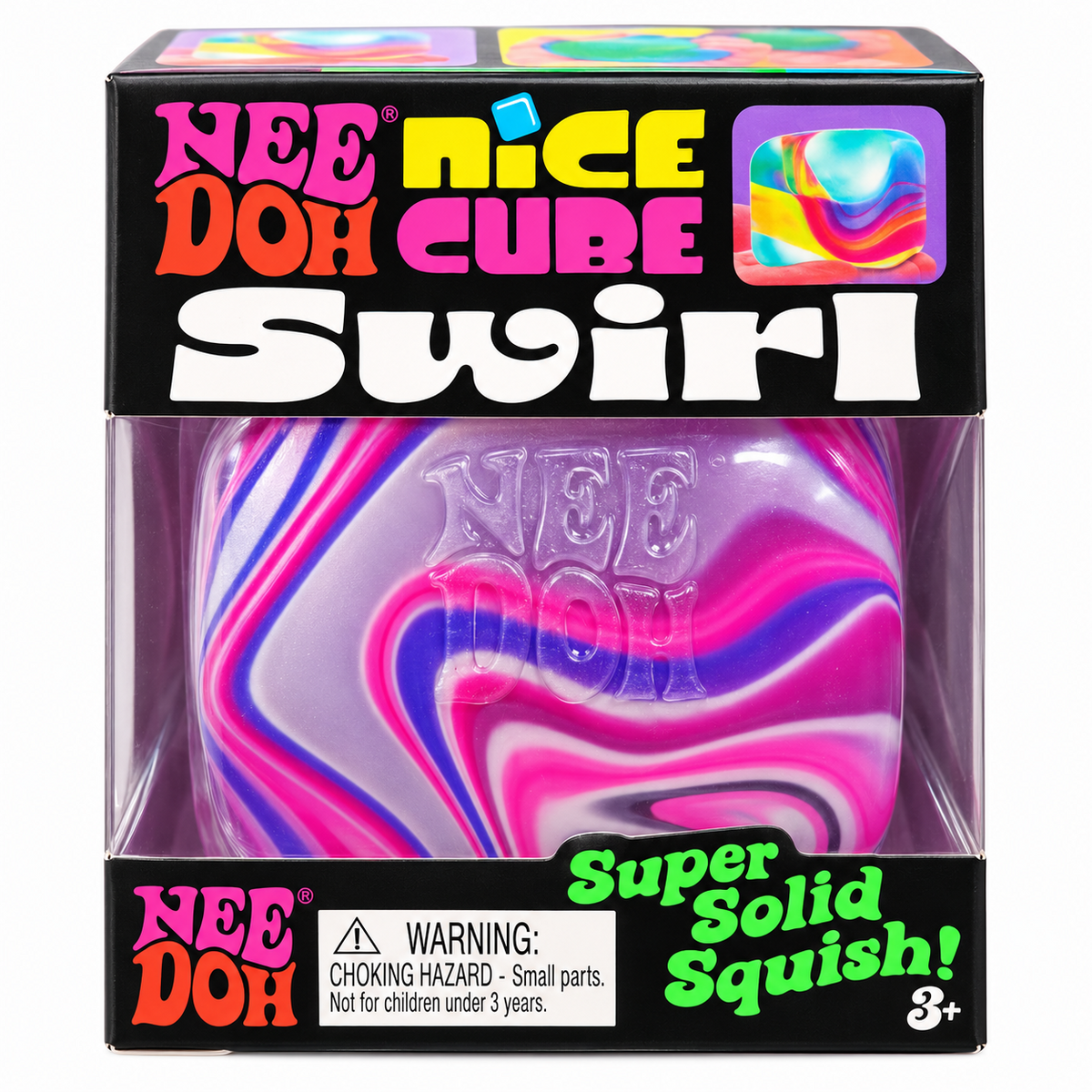 Schylling NeeDoh Nice Cube Swirl marbled color sensory squishy cube