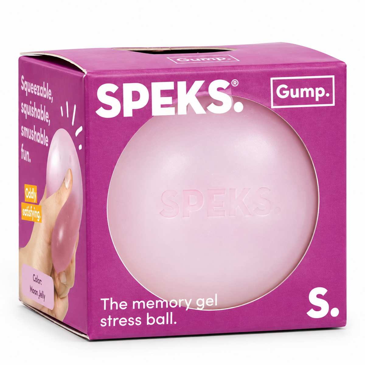 Speks Gump Ball memory gel squishy stress ball in Moon Jelly