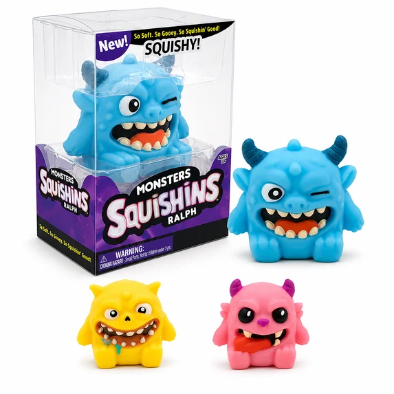 Squishins colorful character squishy toys Bob Tommy and Ralph sensory fidget toys