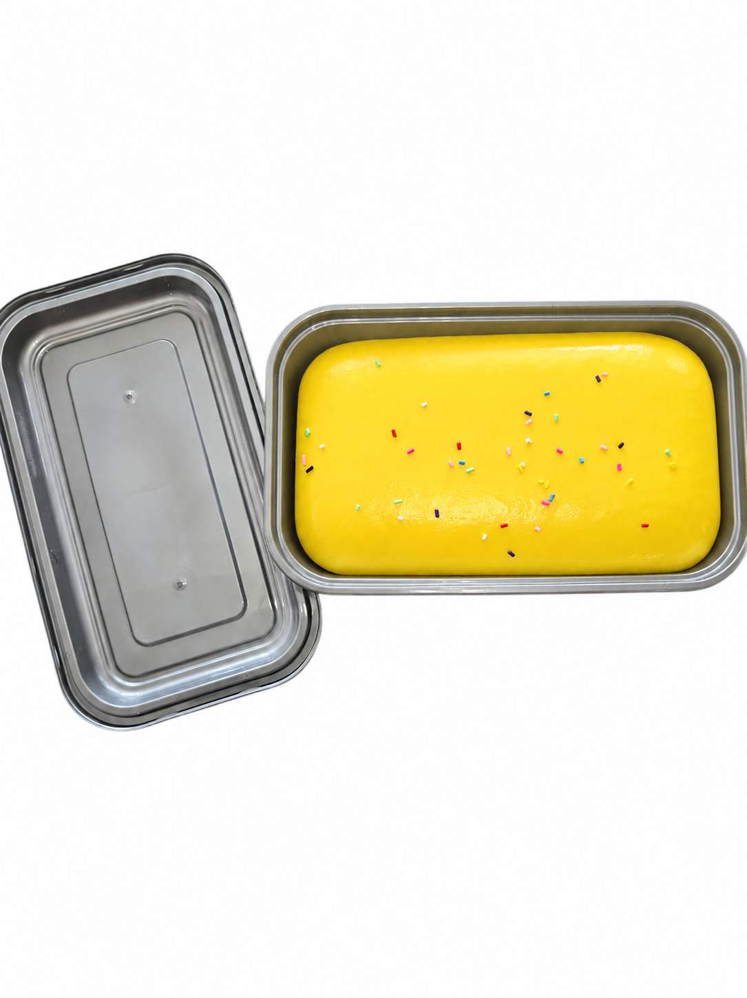 Jumbo slow-rise banana cake squishy sensory toy with soft realistic dessert design