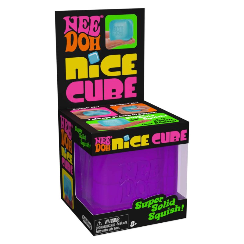 Authentic Schylling NeeDoh Nice Cube sensory squishy fidget toy filled with soft gel for stress relief and satisfying squeezes