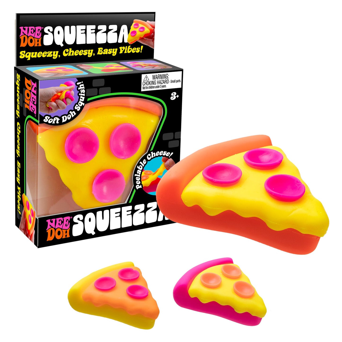 Authentic Schylling NeeDoh Squeezza – Squishy Pizza Slice Sensory Fidget Toy