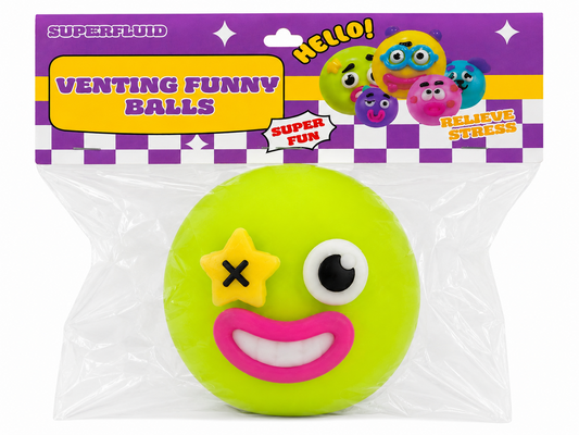 Funny face venting squishy stress ball sensory fidget toy with colorful expressions