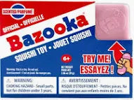 Bazooka Gum Scented Squishi Toy with bubblegum scent and soft maltose sensory filling