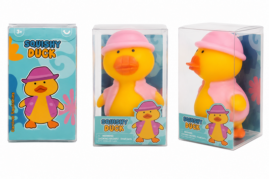 Carnival squishy duck sensory stress relief toy, sold as one random color.
