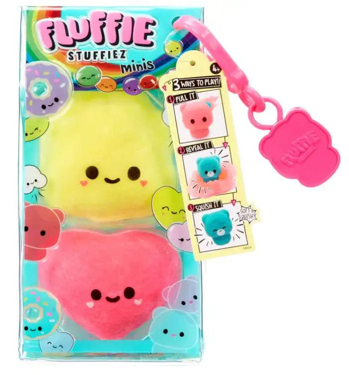 Fluffie Stuffiez Minis Popcorn and Heart Candy 2-Pack surprise squishy toys by MGA Entertainment