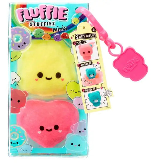 Fluffie Stuffiez Minis Popcorn and Heart Candy 2-Pack surprise squishy toys by MGA Entertainment