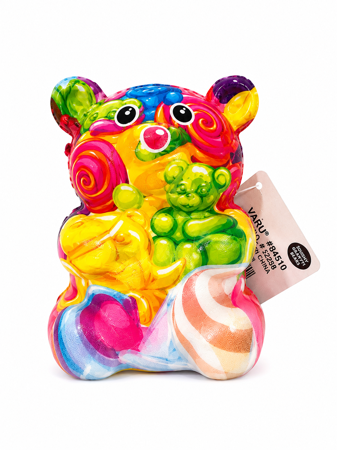 Graffiti Bear candy gummy squishy with colorful candy and gummy bear design