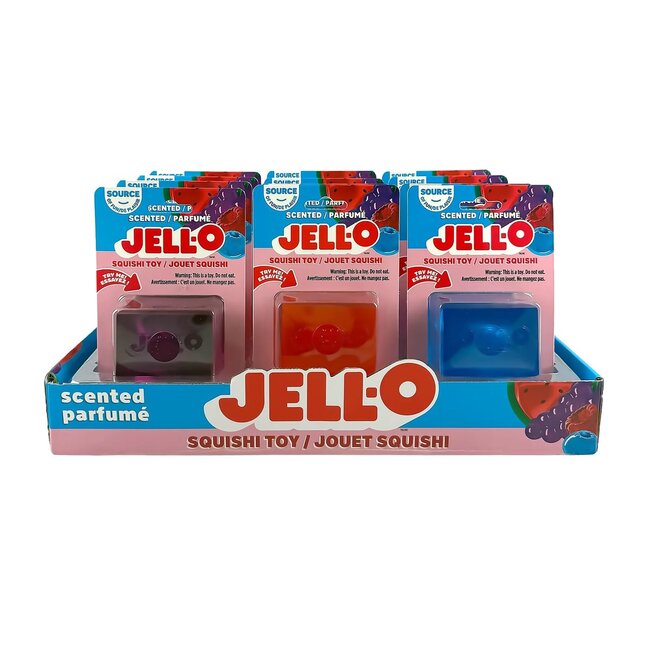 Jell-O scented slow-rise squishy sensory fidget toy in assorted random colors