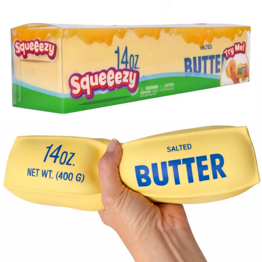 Jumbo Squeeezy Butter food squishy sensory toy by Sunny Days Toymendous.