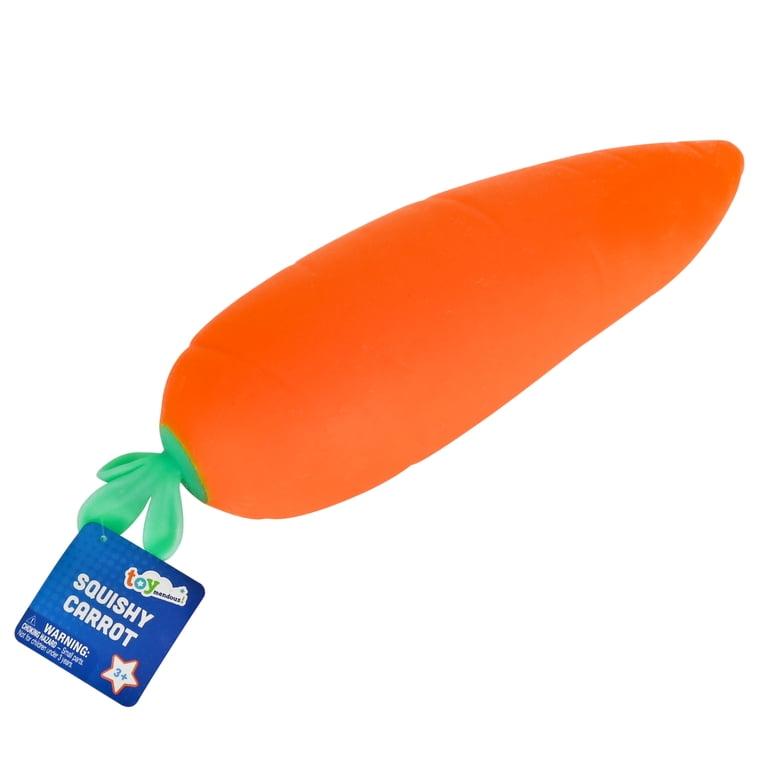 Jumbo Squeeezy Carrot squishy sensory toy by Sunny Days Toymendous.