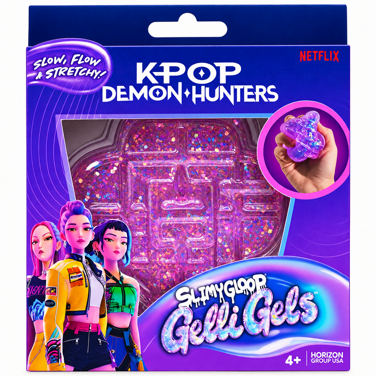 SLIMYGLOOP KPop Demon Hunters HUNTR/X Gelli Gels Glitter Squishy