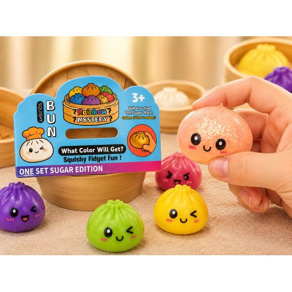 Mini Rainbow Mystery Dumpling 2.5 inch Sugar Edition glitter sensory squishy blind box
