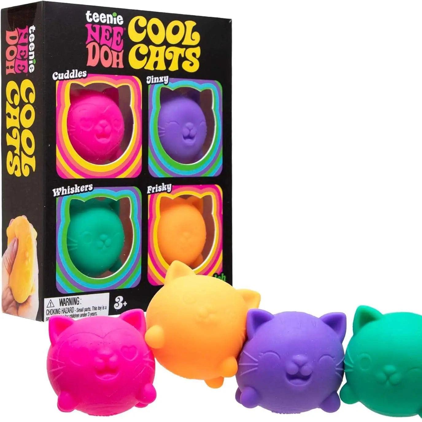 eeDoh Teenie Cool Kittens 4-Pack mini cat squishy sensory toys by Schylling
