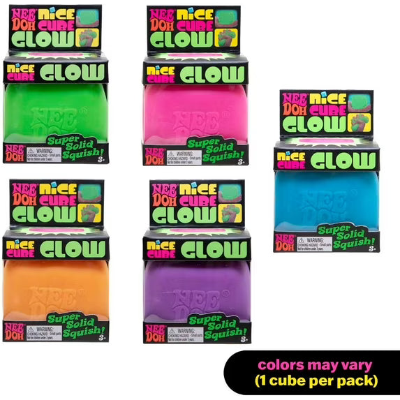 Authentic NeeDoh® Nice Cube Glow - sold as 1 random color