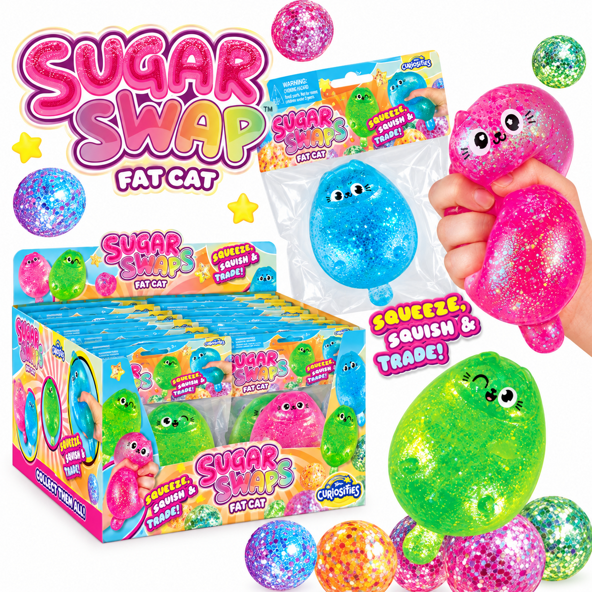 ORB Curiosities Sugar Swaps Fat Cat sugar-filled sensory squishy toy