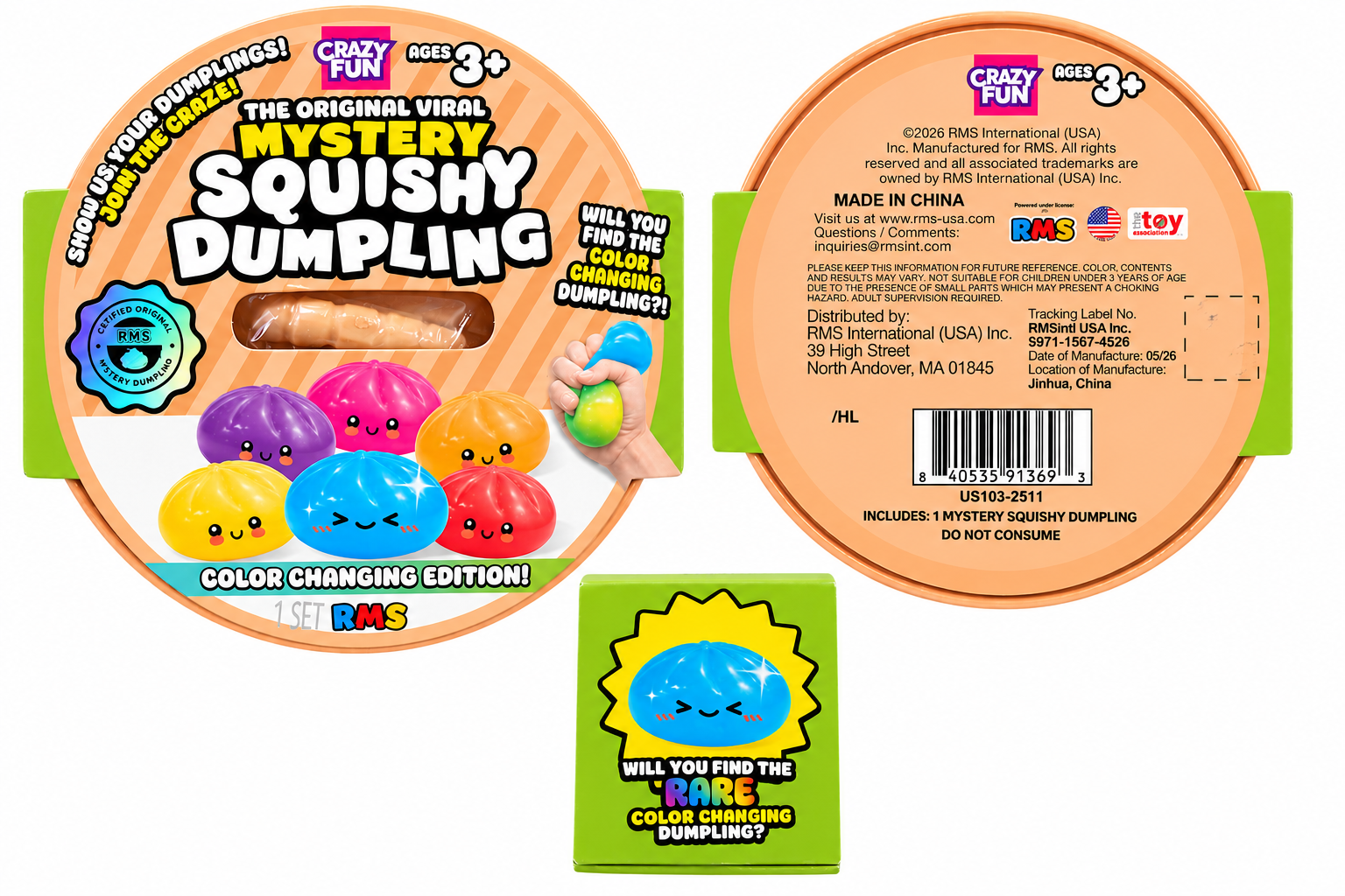 RMS Crazy Fun Mystery Squishy Dumpling Color Changing Edition sensory squishy toy