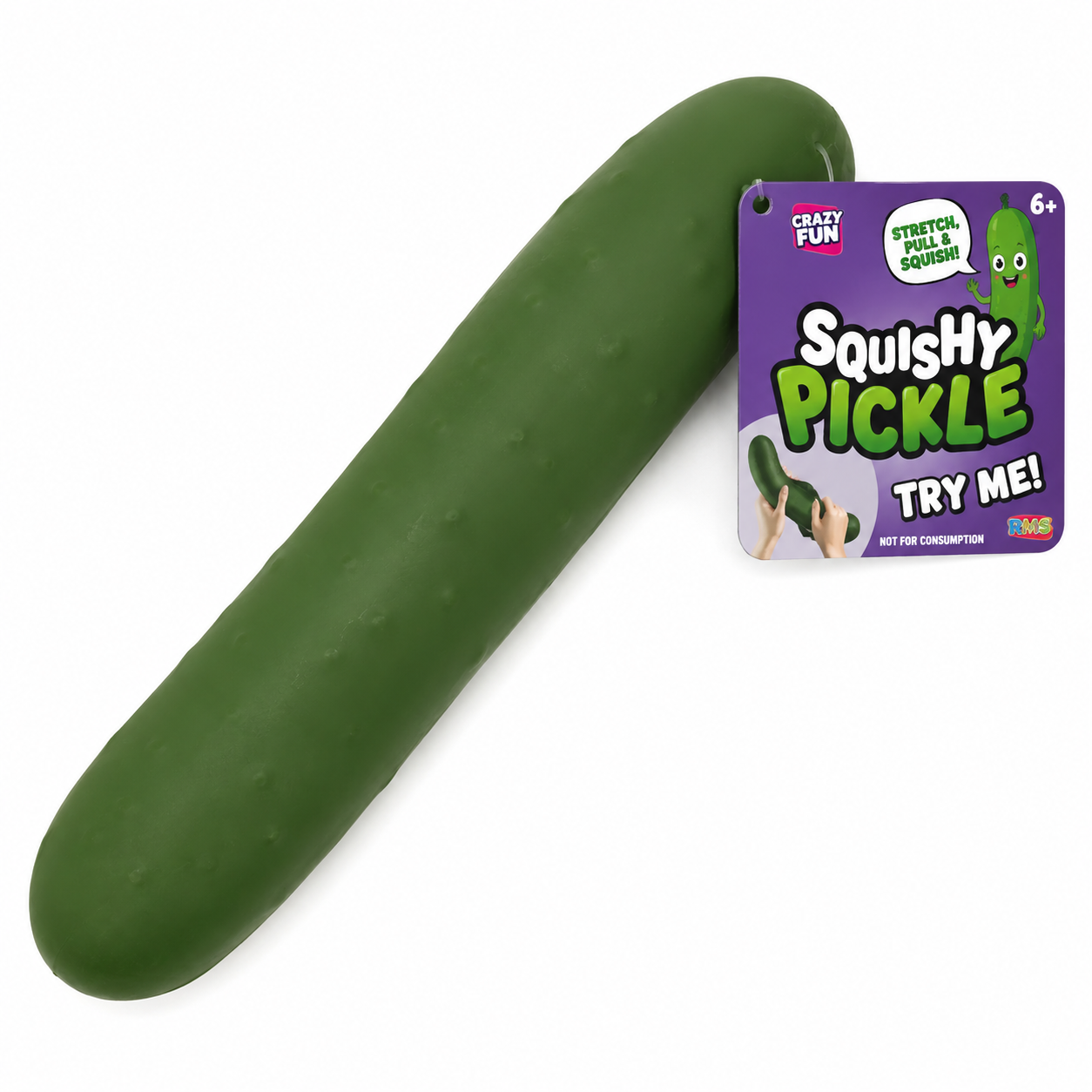 RMS SmushMart Giant Pickle 15 inch jumbo green stretchy sensory squishy toy
