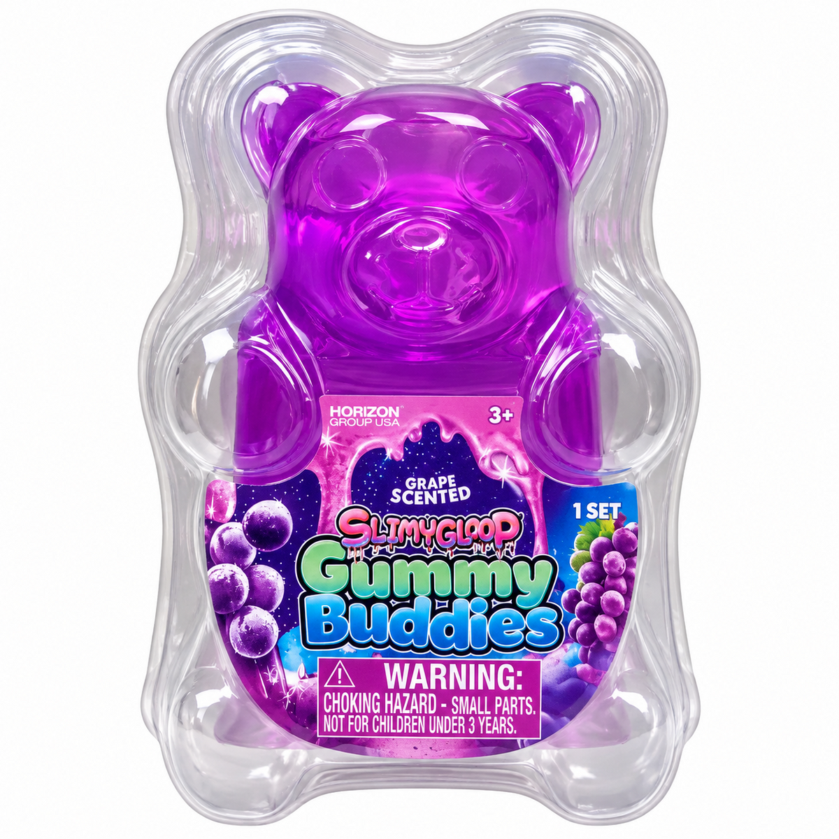 SLIMYGLOOP Gummy Buddies grape scented slime with mini gummy bear charms