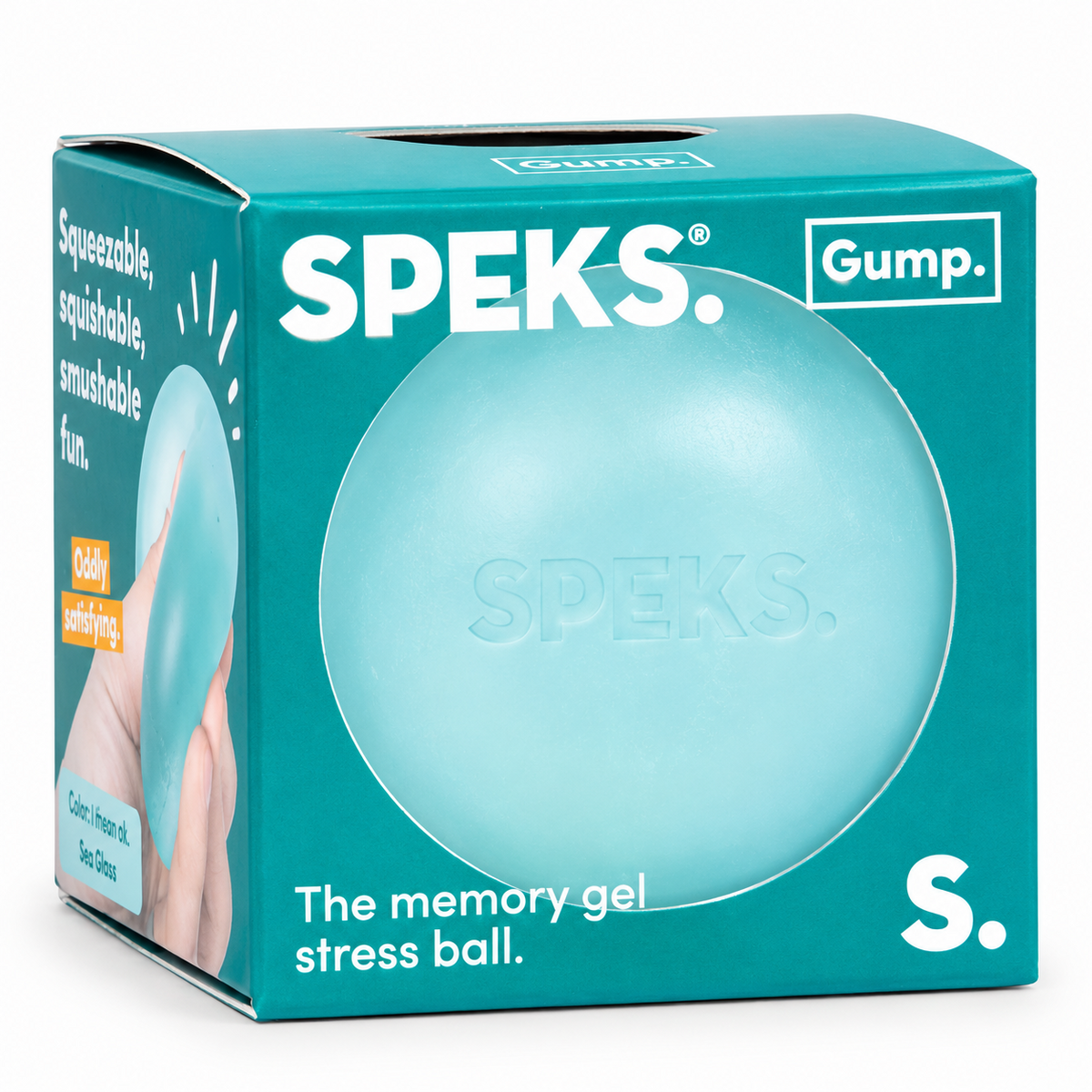Speks Gump Ball memory gel squishy stress ball in Sea Glass