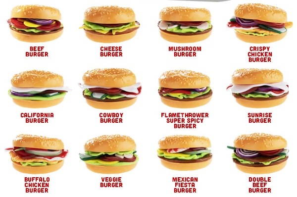 tretcheez Burgers stretchy sensory squishy fidget toys in assorted styles and types