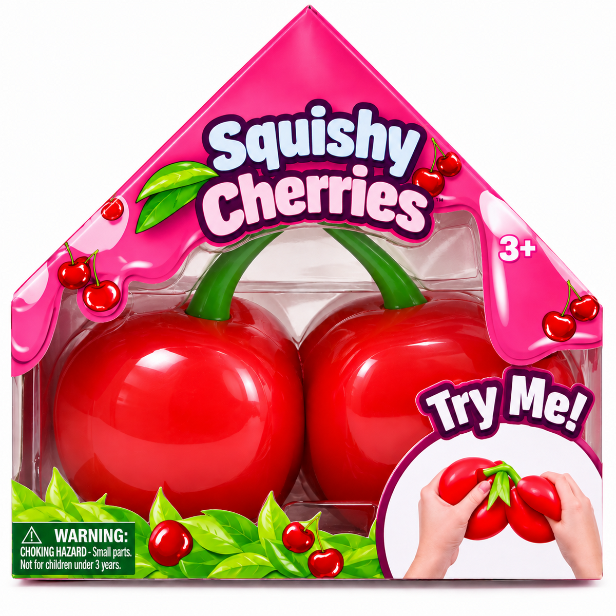 Sunny Days Squishy Cherries jumbo red cherry sensory squeeze toy
