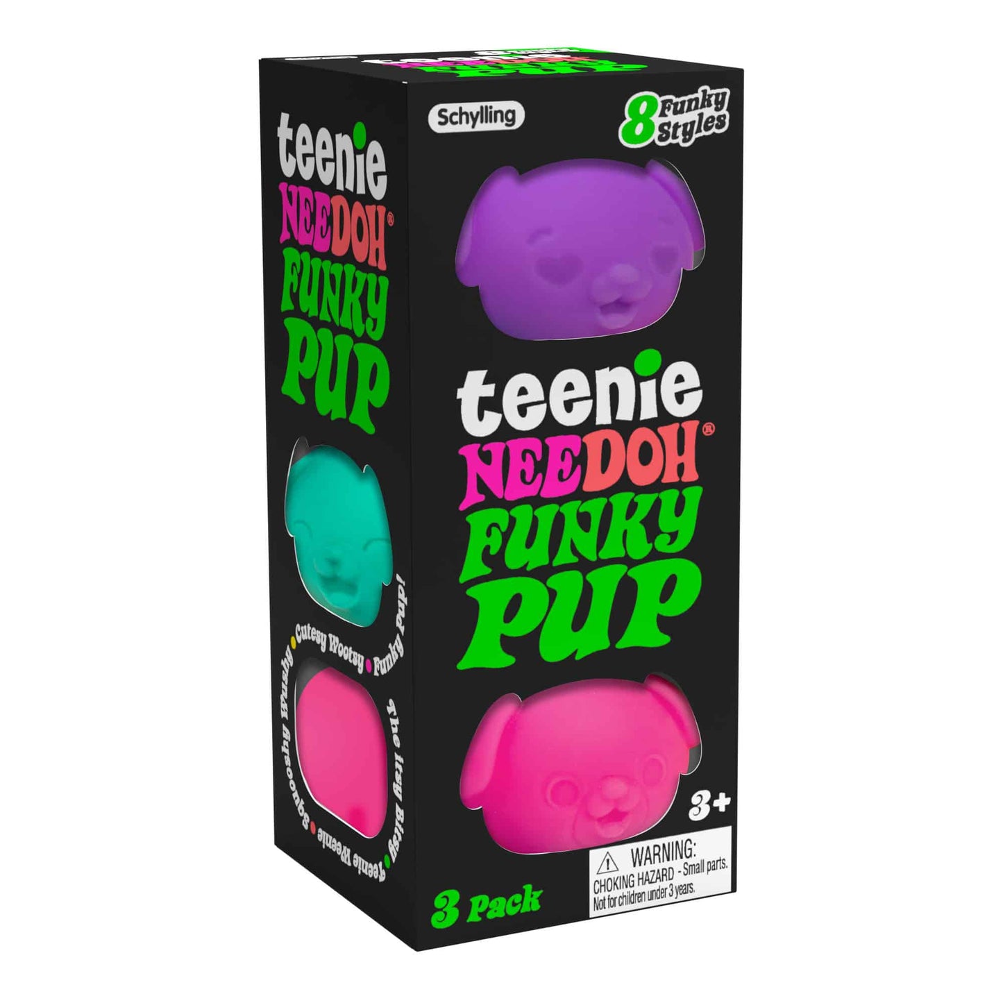 Authentic Schylling NeeDoh Teenie Funky Pup 3-Pack – Mini Dog Squishy Fidget Toys