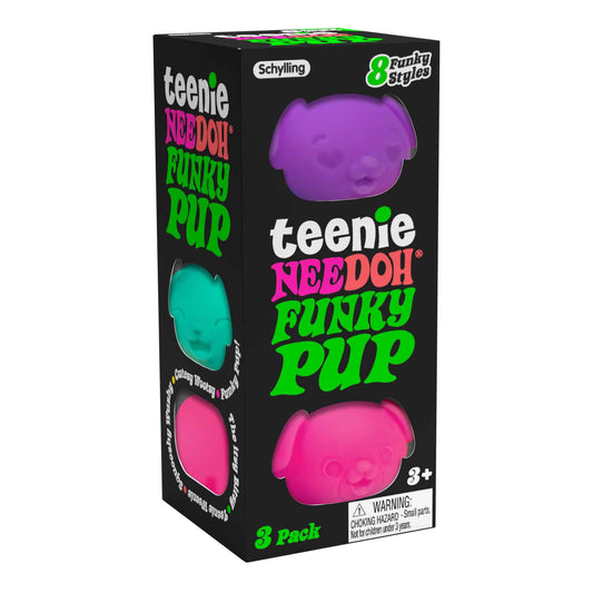 Authentic Schylling NeeDoh Teenie Funky Pup 3-Pack – Mini Dog Squishy Fidget Toys